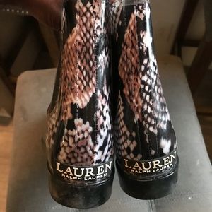 Snake print Ralph Lauren rain booties